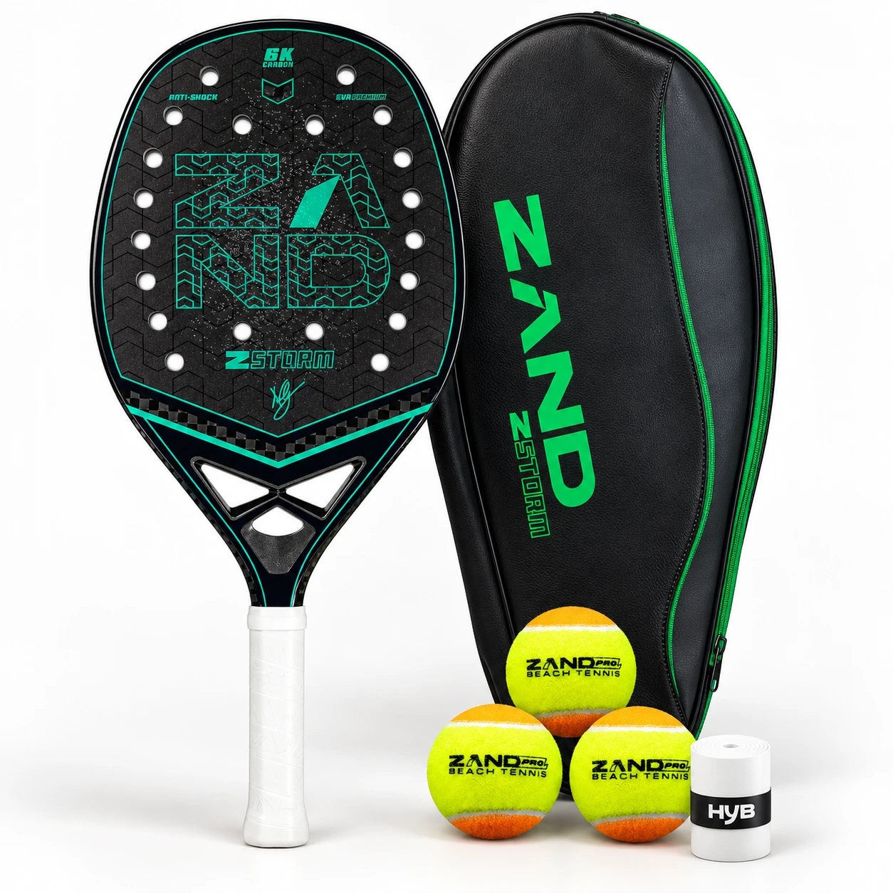 Raquete Beach Tennis Zand Z Storm 2026 Niccolo Gasparri Carbono 6K