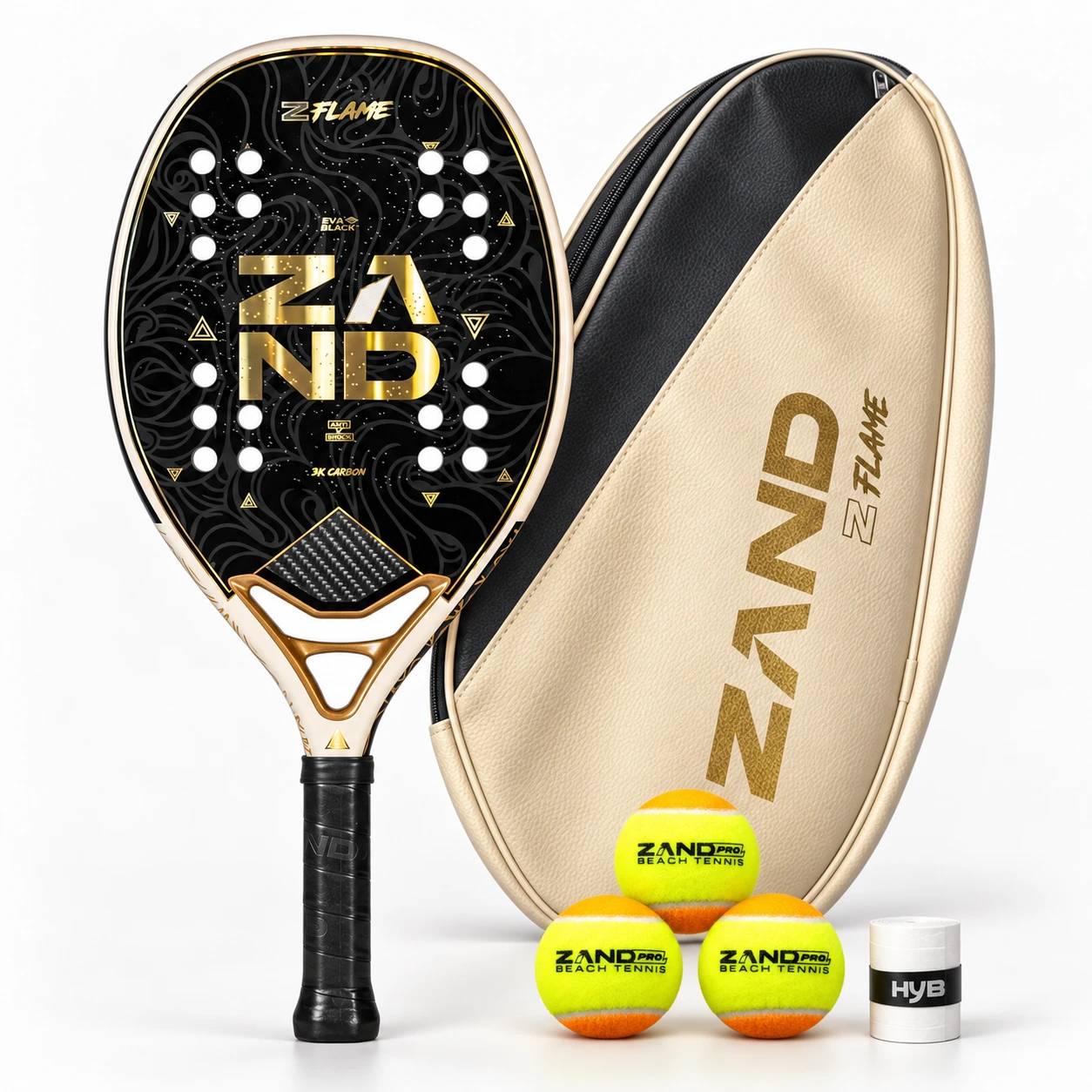 Raquete Beach Tennis Zand Z Flame 2027 Carbono 3K