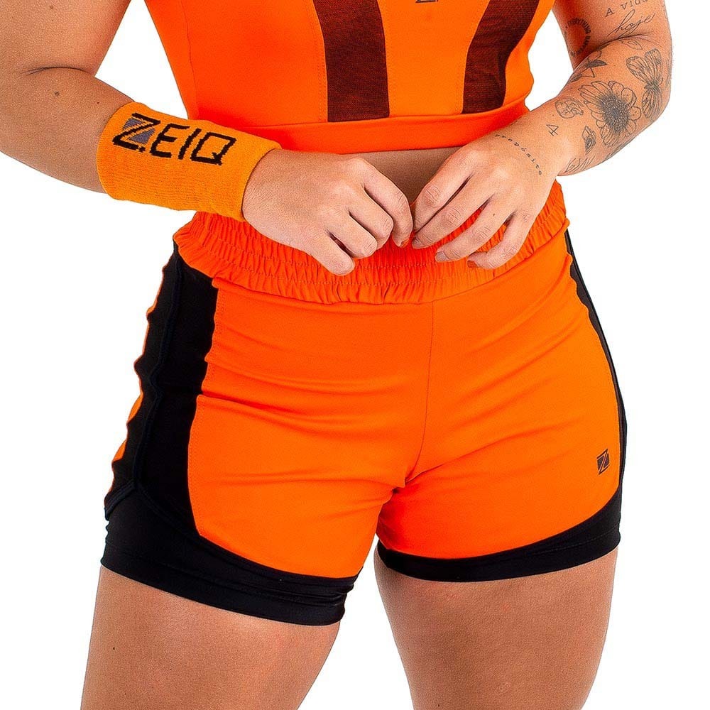Short Duplo Zeiq Laranja e Preto